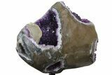 Unique Amethyst Geode with Calcite on Metal Stand - Uruguay #171899-1